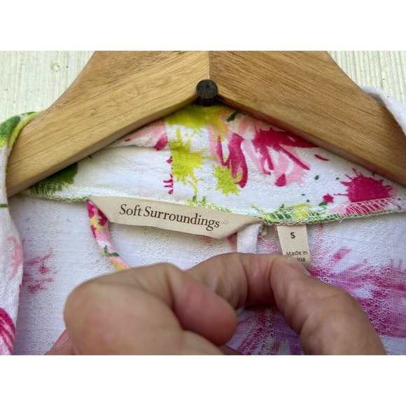 Soft Surroundings Floral Cotton Painterly Robe‎ Small - Picture 5 of 7